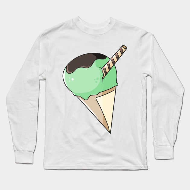 Pistachio Ice Cream for Summer Long Sleeve T-Shirt by kelnan